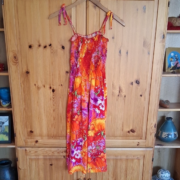 Puanani Vibrant Hawaiian Made Floral Sleeveless Sundress Size Medium - Picture 8 of 8